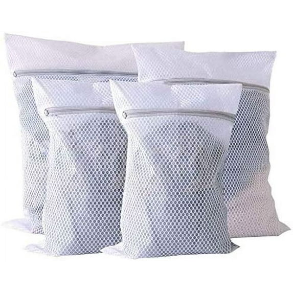 Extra Large Mesh Laundry Bag, 2 Pack Zippered Polyester Delicates Laundry Wash Bag, Washer and Dryer Safe Clothes Laundry Bag for Coat, Sweater, Bed Sheet, Window Screening