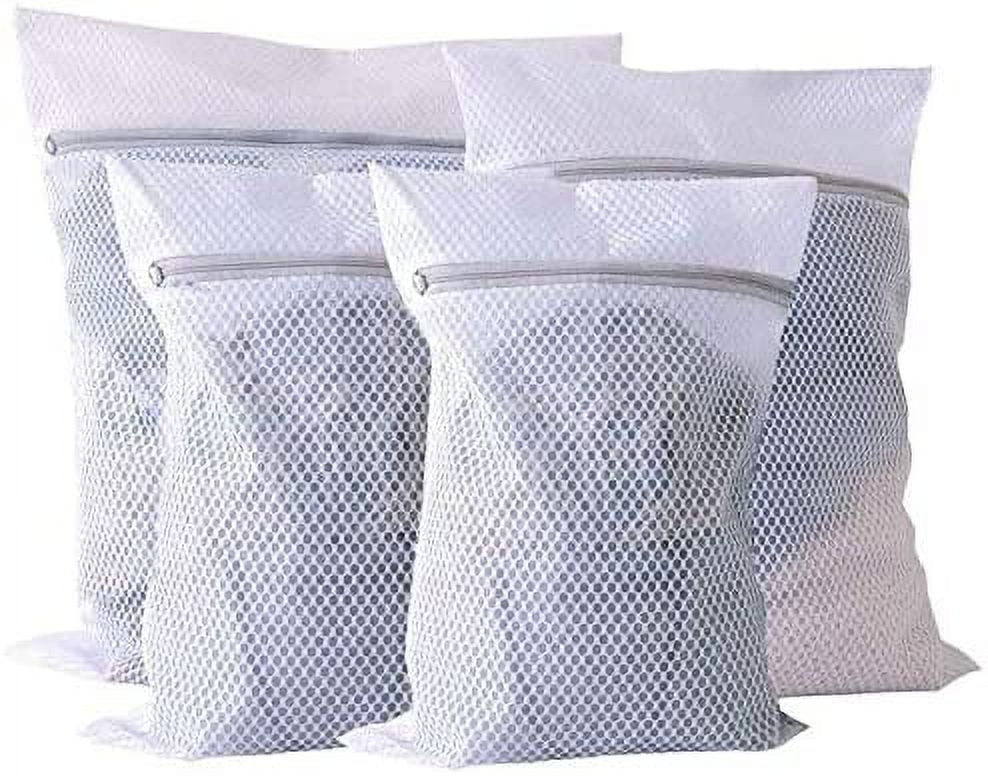 Extra Large Mesh Laundry Bag, 4 Pack Zippered Polyester Delicates