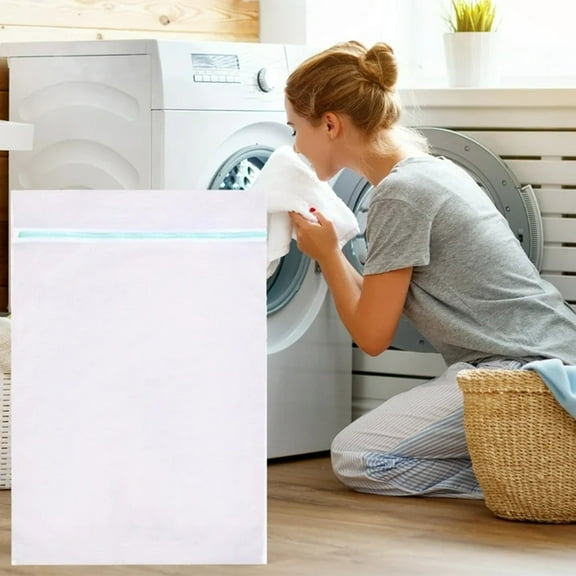 Extra Large Mesh Laundry Bags Fine Net Washing Machine Bag With Rustproof Zipper For Bedding Delicates Blanket 90X110Cm Laundry Basket Easy To Use