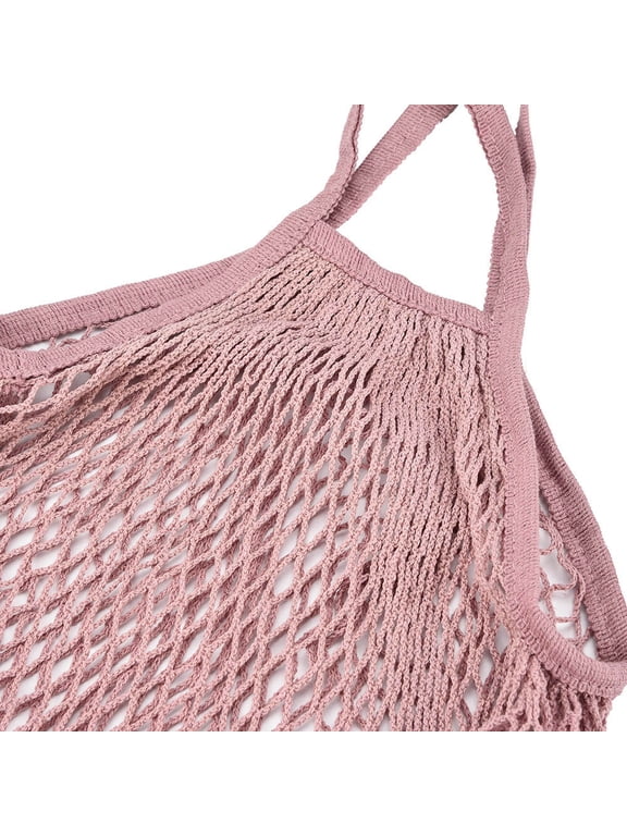 Extra Large Mesh Produce Bags 3-Pack - Reusable Grocery Shopping Bags for Fruits/Vegetables with Drawstring (15"x12") - Washable Eco Friendly Market Totes