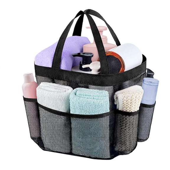 Extra Large Mesh Shower Bag - 8-Pocket Waterproof Portable Hanging Toiletry Bag, Perfect for College Dorms, Travel, Beach, Swimming, and Gym - Sturdy and Durable, Holds Shampoo, Soap, Cosmetics, and