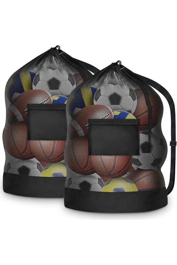 Extra Large Mesh Sports Ball Bag – Heavy Duty Drawstring Storage for Soccer, Basketball, Beach & Swimming Gear – Team Equipment Organizer for Balls, Towels & Accessories