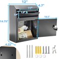 thumbnail image 2 of POCHAR Heavy Duty Wall Mount Drop Box Safe - Secure Locking Deposit For Rent, Keys, Money & Mail (White, 9.75x4.25x14.75 Inches) 2 of 10