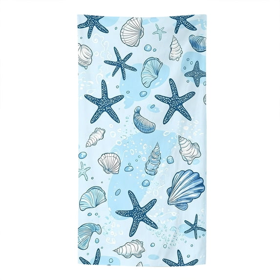 Extra Large Microfiber Beach Towel — Quick Drying Sand Travel Bath Towel For Adults ( And Seashell Theme) Decorative Hand Towels for Bathroom Hand Towels for The Bathroom Bath Washcloths Choice Bath
