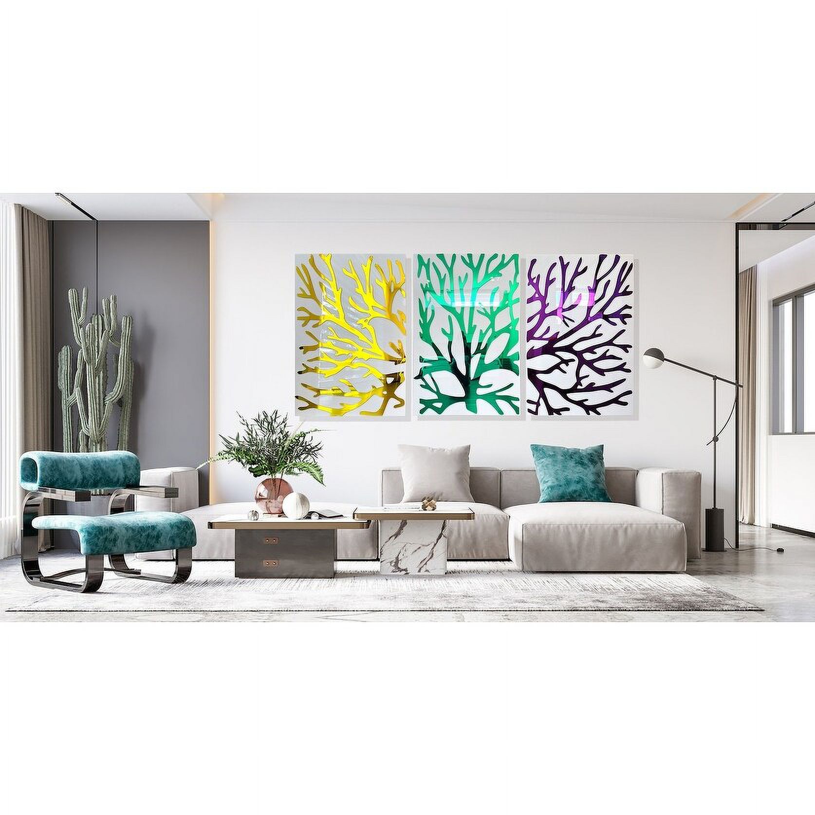 Extra Large Mirrored Acrylic Wall Art/Set of 3/Made In USA/ Wall Decor