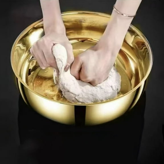 Extra Large Mixing Bowl for Baking Dough Kneading, Stainless Steel Thickened Kitchen Basin, Flat Bottom Stable Home Kitchen Organizational Solution, Traditional Holiday Cooking Gift, AESTIVO