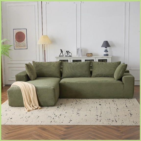 Extra Large Modular Corduroy Cloud Sofa - Green