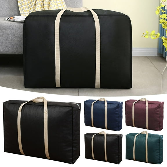Extra Large Moving Bag Storage Bag 48*32*23Cm Black, Moving Bags Heavy Duty Extra Large Packing Bags for Moving with Zippers and Carrying Handles Storage Tote for Saving Moving Storage Bag Reusable