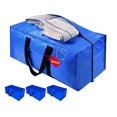 thumbnail image 1 of Extra Large Moving Bags, 4 Pack Heavy Duty Moving Bags, Sturdy Backpack Straps, Handles, Zippers, Folding Collapsible Reusable Moving Storage Tote Bags for Clothes (Blue), 1 of 7
