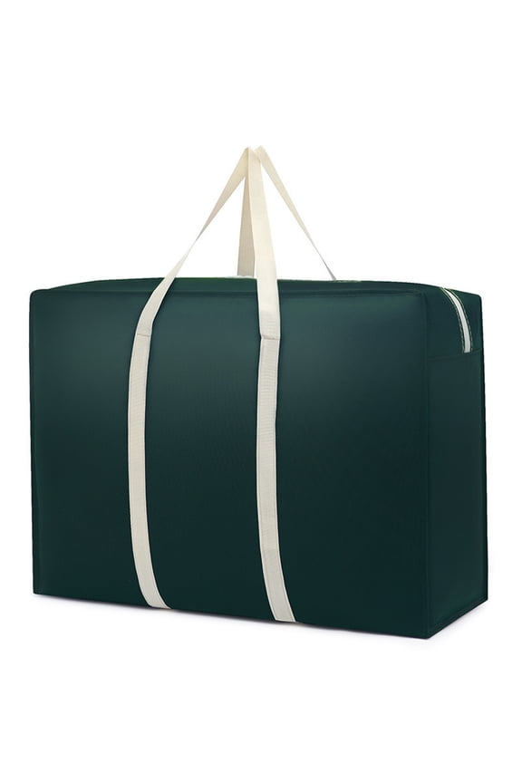 Extra Large Moving Bags with Zips, Storage Totes Heavy Duty, Strong Packing Bags for Space Saving Fold Flat 18.9*9.8*11.8In Green