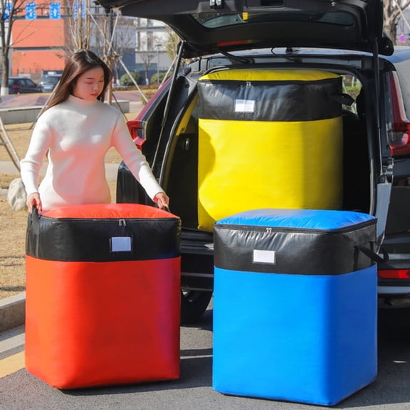 Extra Large Moving Storage Bag 140L Waterproof Heavy Duty Packing Tote • Reinforced Handles • Thick Durable Plastic • 72.5x52x40cm • Stain Resistant for Clothes Bedding Travel Storage