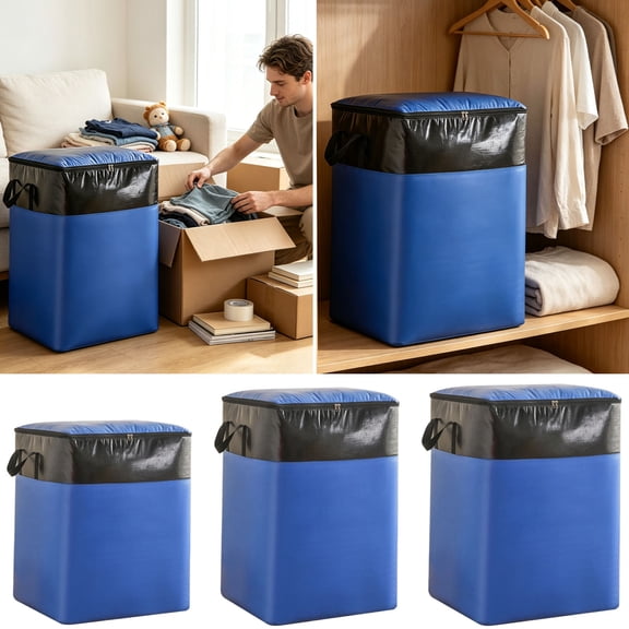 Extra Large Moving Storage Bag Heavy Duty Waterproof Packing Tote with Zipper|Reinforced Handles Thick Plastic Tote for Clothes Bedding Travel|Durable Storage Container for Home Organization|Moving
