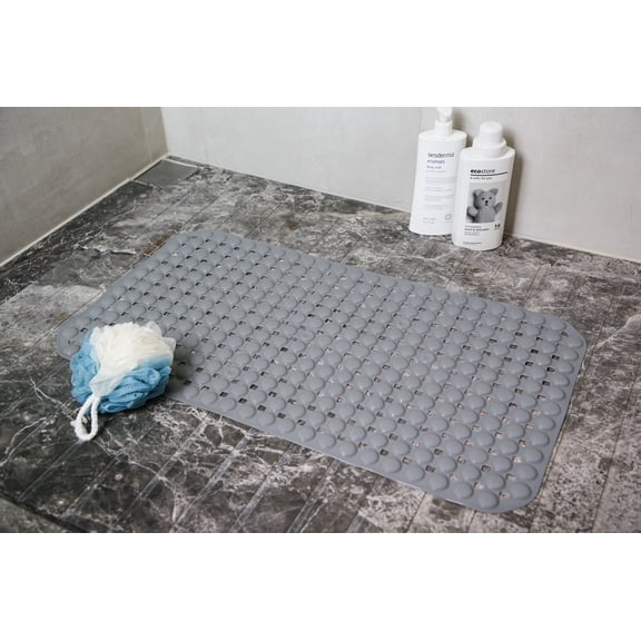 Extra Soft Non-Slip Bathtub Mat, 27"x15" TPR Shower Mat with Suction Cups, Bath Mat for Elderly/Kids, Machine Washable & Fast Drainage, Foot Massage Design