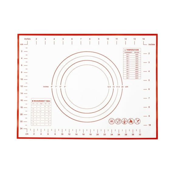 Extra Large Non-Slip Silicone Mat, 16x12 Inch with Measurements, Dough Rolling Mat, Oven Safe Baking Mat, Counter Protector for Kitchen, Easy Clean Pastry & Cookie Mat