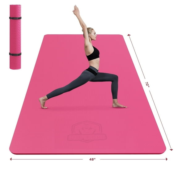 Extra Large Non-Slip Yoga Mat (6' x 4' x 0.25") - Thick & Durable Exercise Mat for Yoga, Pilates, Stretching & Home Workouts - Eco-Friendly, Perfect for Barefoot Meditation