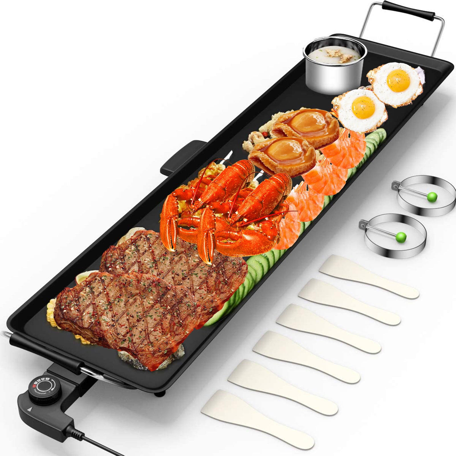 BBQ Griddle Hot Plate Pancake Pizza Grill Cooking Steak Portable Barbecue  Pan
