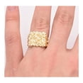 thumbnail image 1 of Diamond-Cut Extra-Large Nugget Square Men's Adult Ring 10K Yellow Gold, 7.00 Gr - GOLDUM NYC, 1 of 1