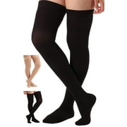 ABSOLUTE SUPPORT Extra Large Opaque Unisex Compression Stockings 20-30mmHg - Black, 5X-Large