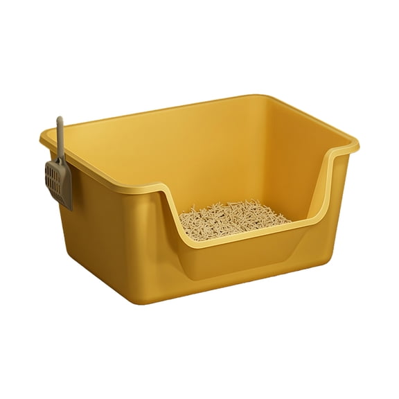 Extra Large Opening Top Cats Litters Box for Kittens with Deeply AntiSplash Designs Low Entry Side Doors Easy to Clean PP Materials Ventilated