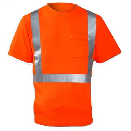 Extra Large Orange ANSI 107 Class II Short Sleeve Shirt Wicking Bird's, Each