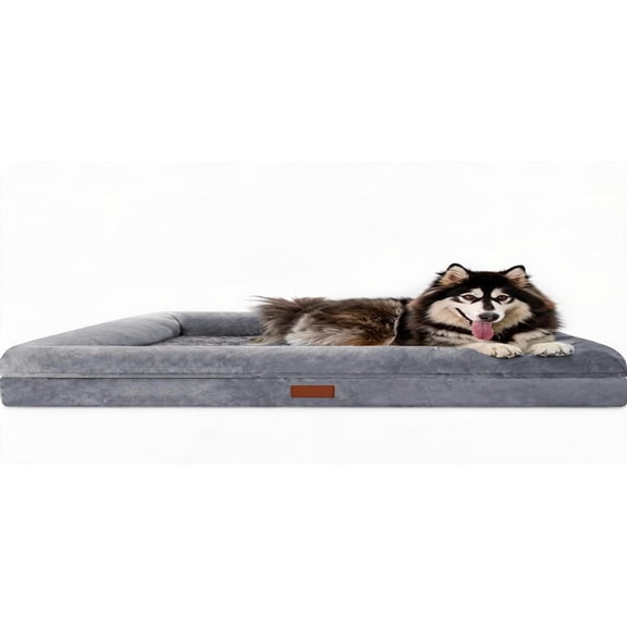 Extra Large Orthopedic Waterproof Dog Bed with 360 Degree Bolster Support Egg Crate Foam Non-Slip Bottom and Machine Washable Cover 45 x 35 Inch