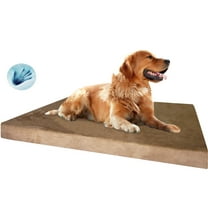 Extra Large Orthopedic Waterproof Memory Foam Dog Bed for Medium to Large Pet 40"X35"X4", Microsuede Brown Washable Cover