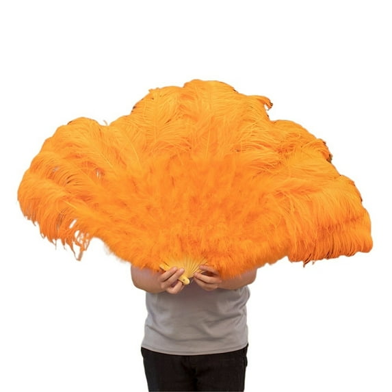 Extra Large Ostrich Feather Fans 13 Bone Handheld Plumes Fan For Wedding Party Stage Performance