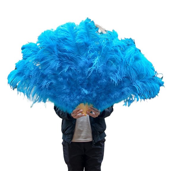 Extra Large Ostrich Feather Fans 13 Bone Handheld Plumes Fan For Wedding Party Stage Performance