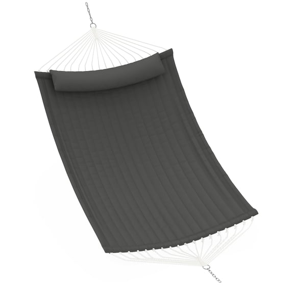 Extra Large Outdoor Hammock in Deep Gray, Comfortable Durable Hanging Bed Design, Spacious 350cm Size for Relaxing on Patio, Garden and Lawn