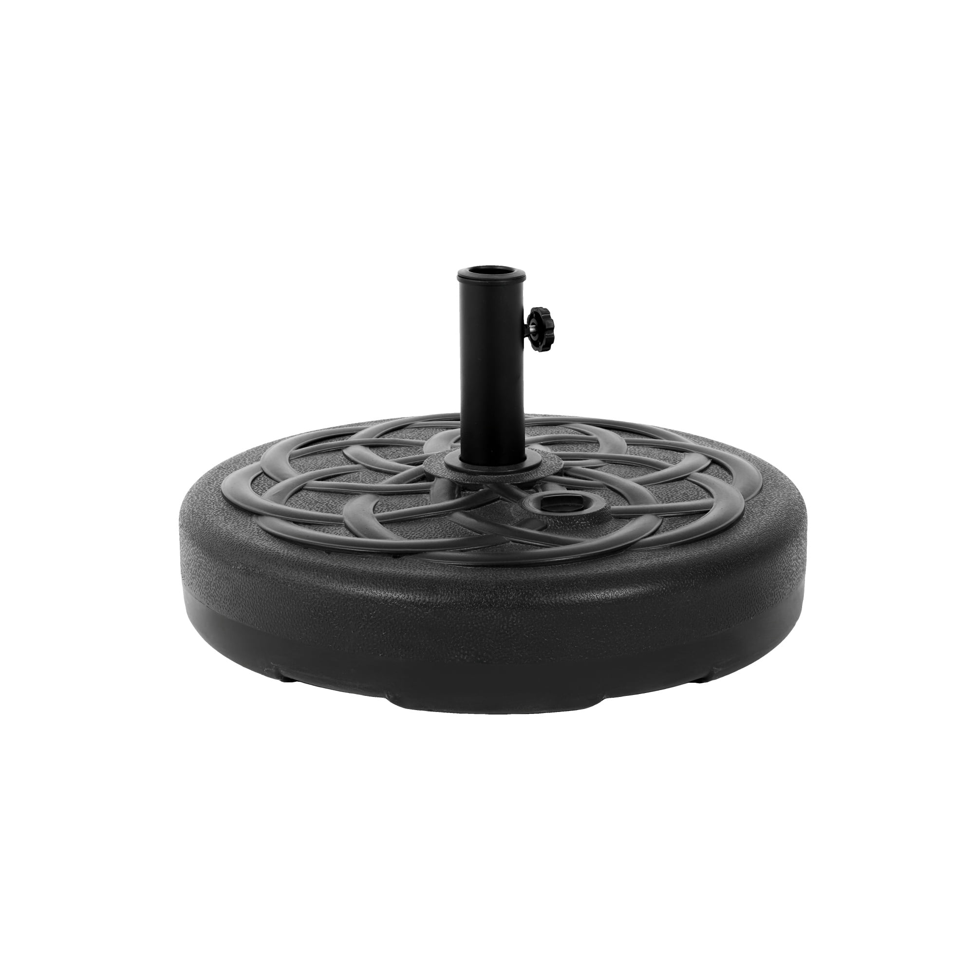 Extra Large Outdoor Umbrella Base Fillable with Water or Sand, Heavy Duty Stand for Patio and Cantilever Umbrella, Black