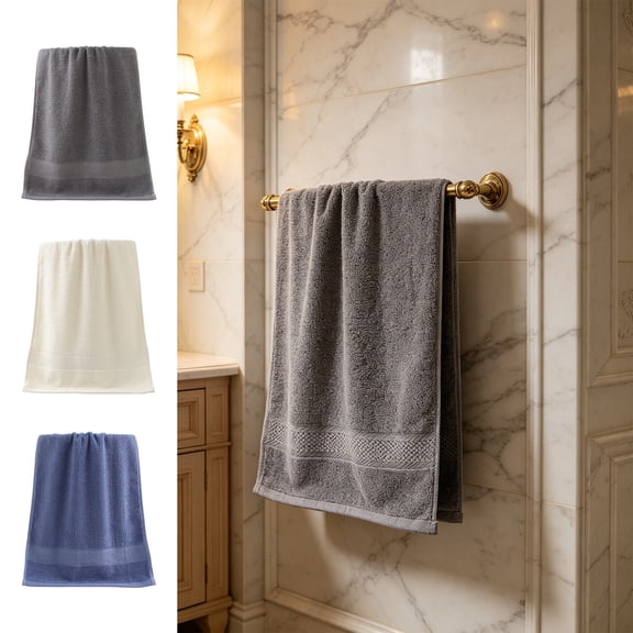 Extra Large Oversized Bath Towel, Premium Soft Turkish Style Cotton Blend Fabric Highly Absorbent Fast Drying Towel for Bathroom, Shower, Gym, Beach & Daily Body Drying, Memorial Gifts, Gray