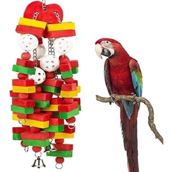 Extra Large Parrot Toys for Cockatoos, African Grey, Macaws & Amazon Parrots - Durable Chewing & Foraging Play Set, Great Bird Gift