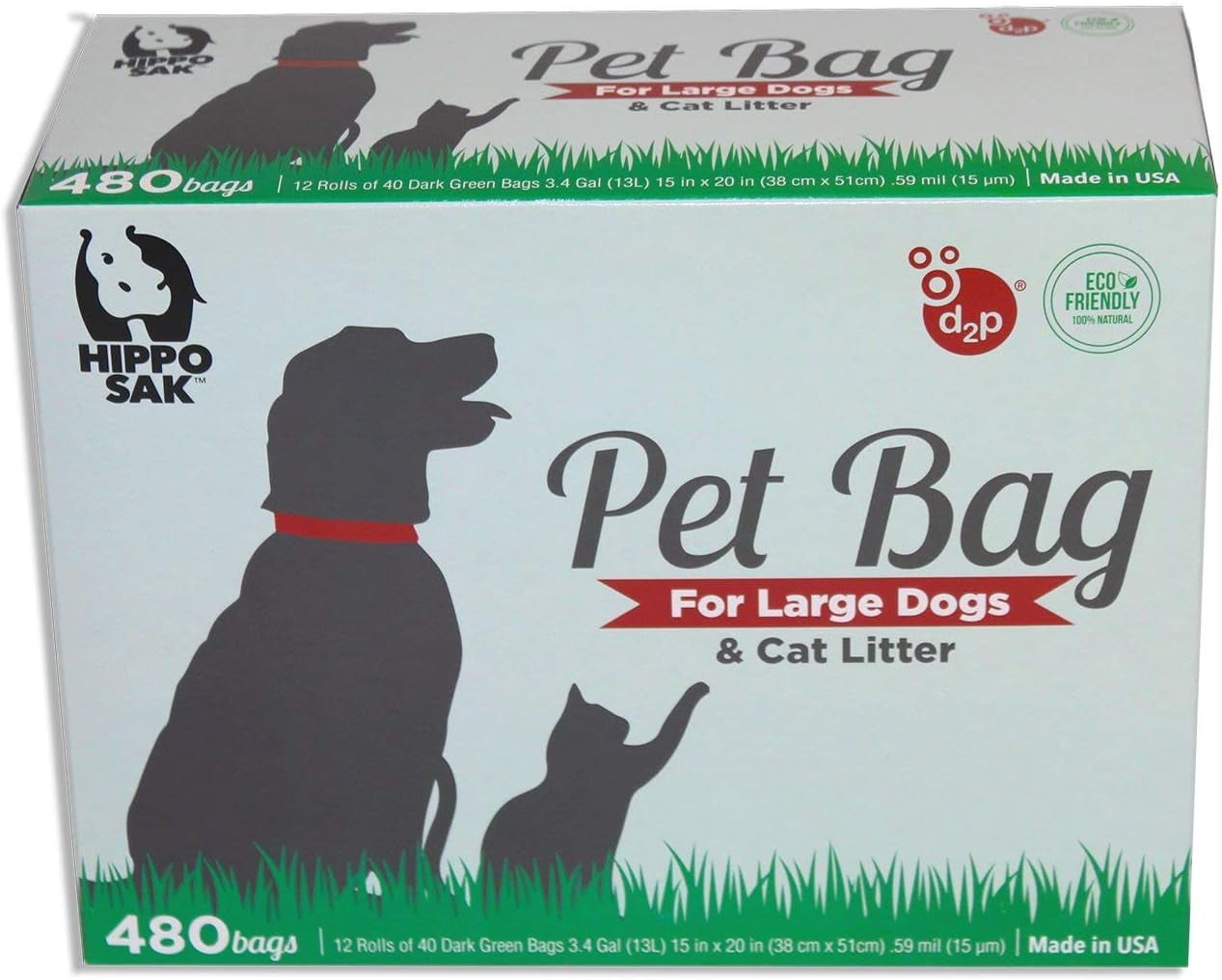 ® Extra Large Pet Poop Bags for Large Dogs and Cat Litter, 480 Count