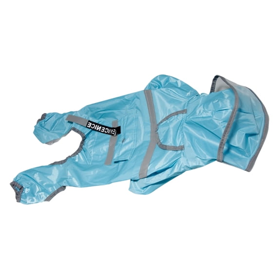 Extra Large Pet Raincoat with Wide Brim Hood, Reflective Dog Raincoat for Rainy Outdoor Walks, Light Blue Waterproof Coat for Dogs, 1 Count