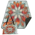 thumbnail image 1 of Extra Large Picnic Beach Blanket Waterproof Sand Proof Portable Outdoor Mat Abstract Red Floral Stained Glass 80x118, 1 of 9
