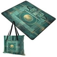 thumbnail image 1 of Extra Large Picnic Beach Blanket Waterproof Sand Proof Portable Outdoor Mat Abstract Teal Geometric 60x80, 1 of 9