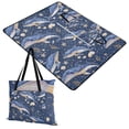 thumbnail image 1 of Extra Large Picnic Beach Blanket Waterproof Sand Proof Portable Outdoor Mat Blue Whales Star Seaweed 60x80, 1 of 9