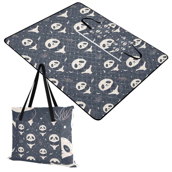 Extra Large Picnic Beach Blanket Waterproof Sand Proof Portable Outdoor Mat Cartoon Sitting Panda 60x80