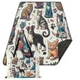 thumbnail image 1 of Extra Large Picnic Beach Blanket Waterproof Sand Proof Portable Outdoor Mat Cat and Dog Paw 80x118, 1 of 9