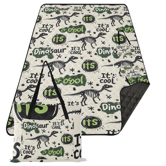 Extra Large Picnic Beach Blanket Waterproof Sand Proof Portable Outdoor Mat Dinosaur Graffiti 80x118