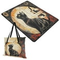 thumbnail image 1 of Extra Large Picnic Beach Blanket Waterproof Sand Proof Portable Outdoor Mat Elegant Black Cat 60x80, 1 of 9