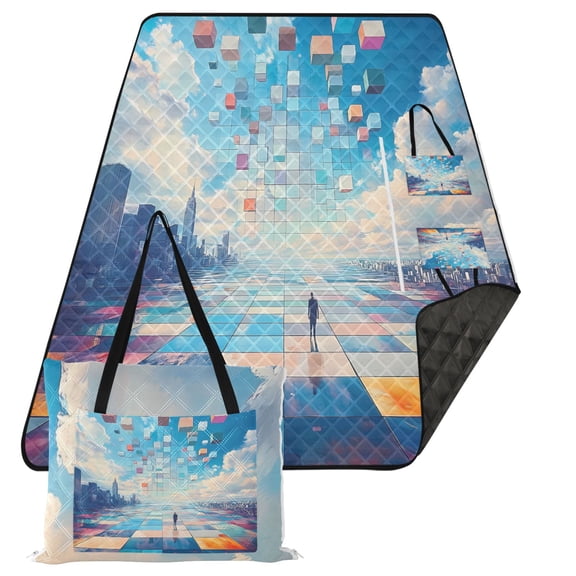 Extra Large Picnic Beach Blanket Waterproof Sand Proof Portable Outdoor Mat Endless Square 80x118