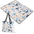 thumbnail image 1 of Extra Large Picnic Beach Blanket Waterproof Sand Proof Portable Outdoor Mat Fish Whale Seaweed Starfish 60x80, 1 of 9