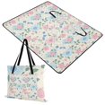 thumbnail image 1 of Extra Large Picnic Beach Blanket Waterproof Sand Proof Portable Outdoor Mat Pastel Hearts and Roses 60x80, 1 of 9