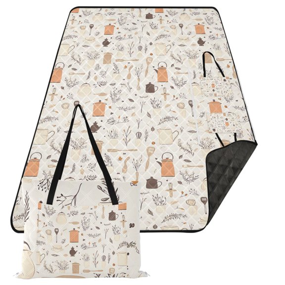 Extra Large Picnic Beach Blanket Waterproof Sand Proof Portable Outdoor Mat Pots and Pans 80x118