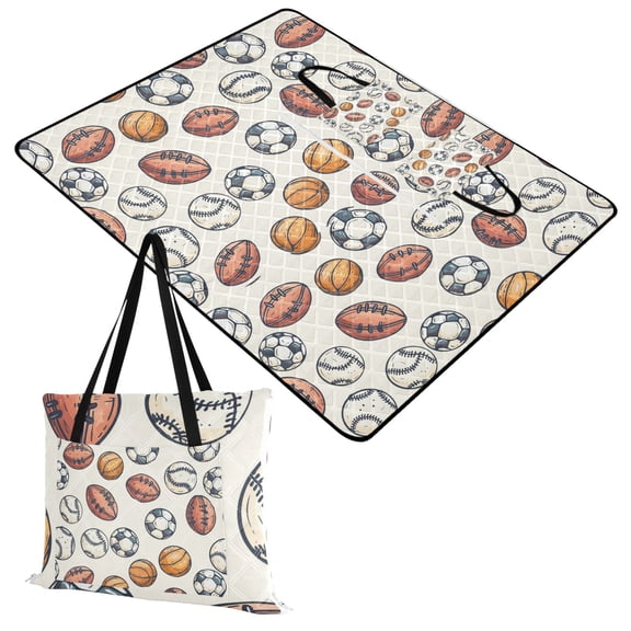Extra Large Picnic Beach Blanket Waterproof Sand Proof Portable Outdoor Mat Rugby Baseball Soccer Basketball 60x80