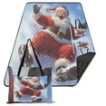thumbnail image 1 of Extra Large Picnic Beach Blanket Waterproof Sand Proof Portable Outdoor Mat Santa Claus Slide Snowy Hill 80x118, 1 of 9