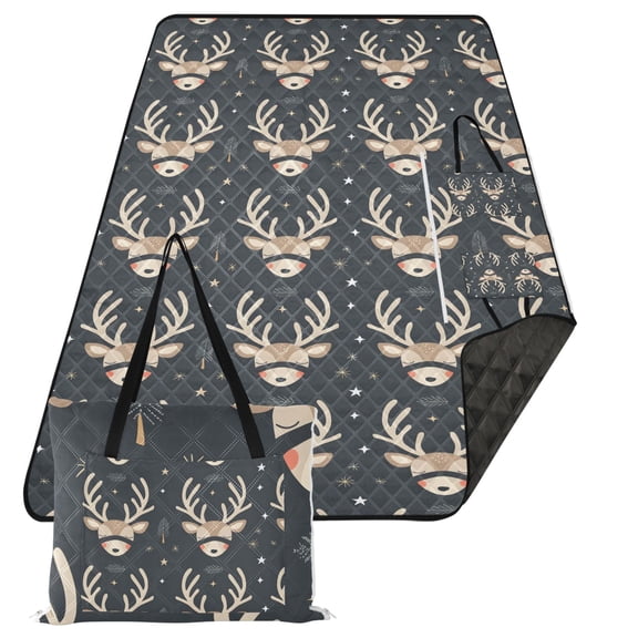 Extra Large Picnic Beach Blanket Waterproof Sand Proof Portable Outdoor Mat Sleep Cute Deer 80x118