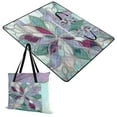 thumbnail image 1 of Extra Large Picnic Beach Blanket Waterproof Sand Proof Portable Outdoor Mat Violet Red Floral Stained Glass 60x80, 1 of 9