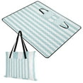 thumbnail image 1 of Extra Large Picnic Beach Blanket Waterproof Sand Proof Portable Outdoor Mat Water Blue and White Stripes 60x80, 1 of 9